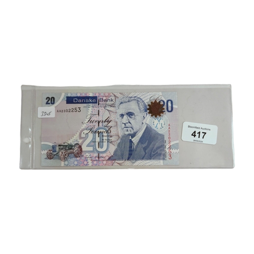 417 - DANSKE BANK £20 BANK NOTE 2012