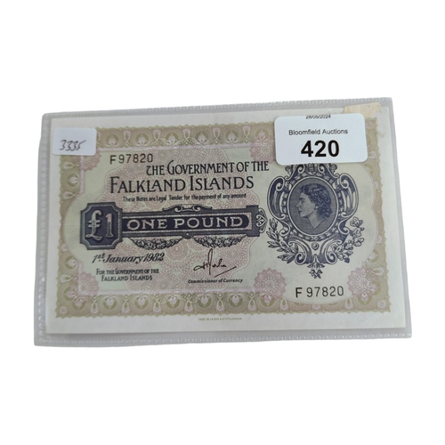 420 - FALKLANDS £1 BANKNOTES 1982