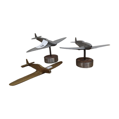 60 - 3 ORIGINAL WORLD WAR II TRENCH ART - SPITFIRES