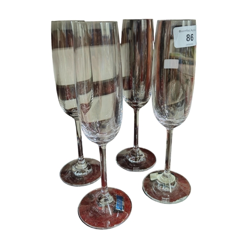 86 - SET OF 4 WATERFORD MARQUIS VINTAGE CHAMPAGNE FLUTES