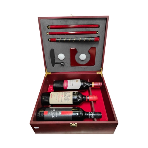 93 - 3 BOTTLE WINE GOLF PRESENTATION SET