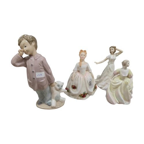 154 - 4 FIGURES - ROYAL DOULTON, COALPORT AND NAO