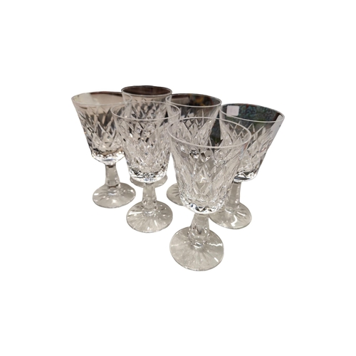 158 - SET OF 6 WATERFORD CRYSTAL WINE GLASSES