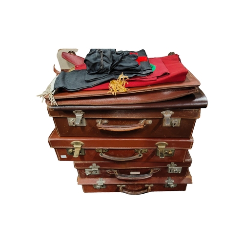 169 - QUANTITY OF LEATHER TO INCLUDE MASONIC REGALIA