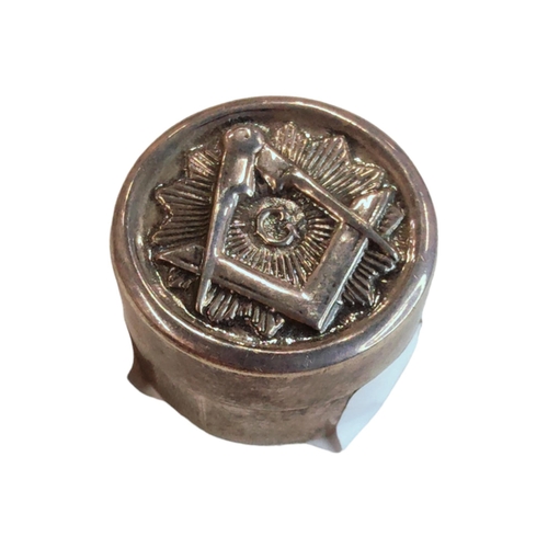 295 - SILVER MASONIC PILL BOX