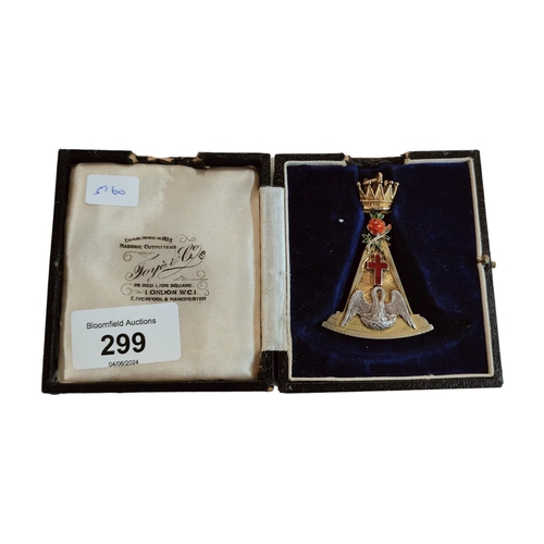 299 - GILT SILVER & ENAMEL MASONIC JEWEL