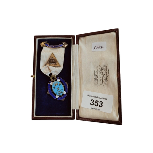 353 - SILVER & ENAMEL MASONIC JEWEL