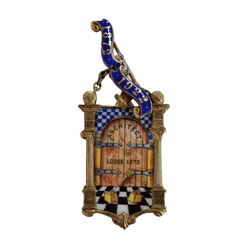 358 - GILT SILVER & ENAMEL MASONIC JEWEL