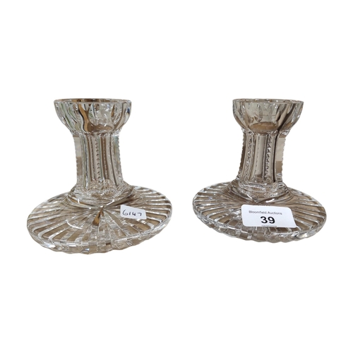 39 - PAIR OF WATERFORD CANDLESTICKS