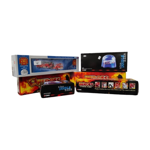 67 - COLLECTION OF BOXED CORGI FIRE TRUCKS