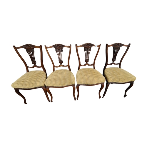 96 - 4 LATE VICTORIAN/EARLY EDWARDIAN DINING CHAIRS