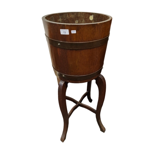 13 - OAK PLANTER ON STAND R.A.LISTER DURSLEY, ENGLAND