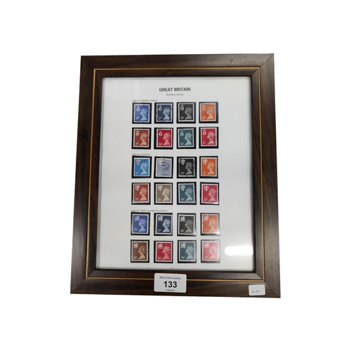 133 - QUANTITY OF FRAMED GB STAMPS