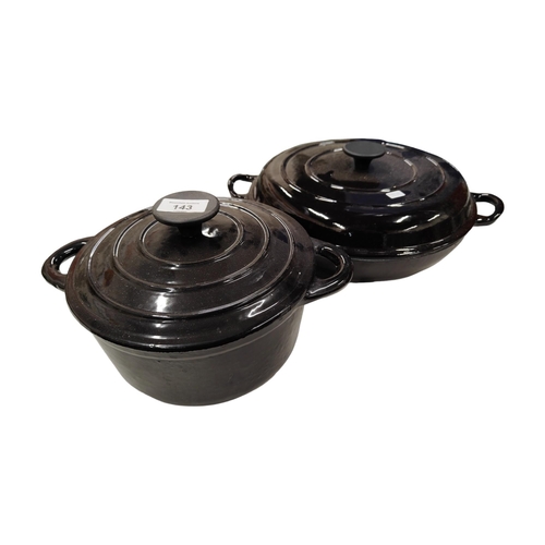 143 - 2 HEAVY DUTY COOKING POTS