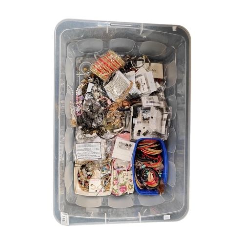 148 - LARGE BOX OF GOOD QUALITY COSTUME JEWELLERY