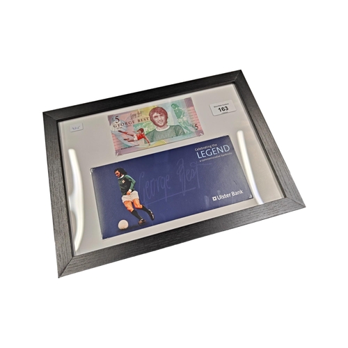 163 - FRAMED GEORGE BEST £5 BANKNOTE WITH COVER