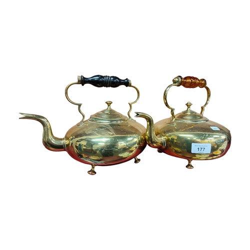 177 - 2 VICTORIAN BRASS KETTLES