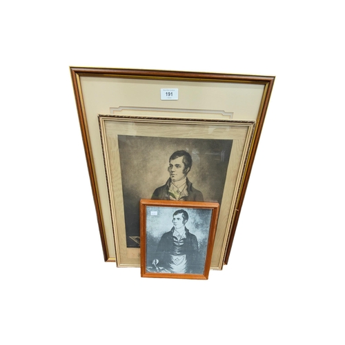 191 - 3 FRAMED ROBBIE BURNS PRINTS