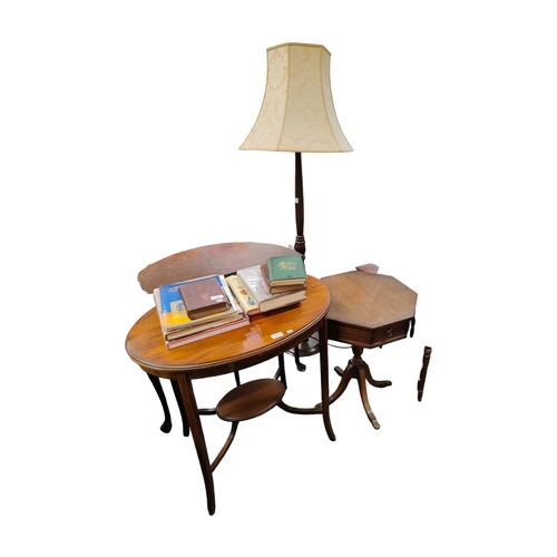 217 - 2 SIDE TABLES, LAMP TABLE, STANDARD LAMP AND NEST OF TABLES