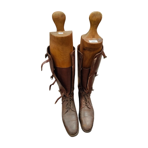 223 - PAIR OF MILITARY BOOTS WITH TREES