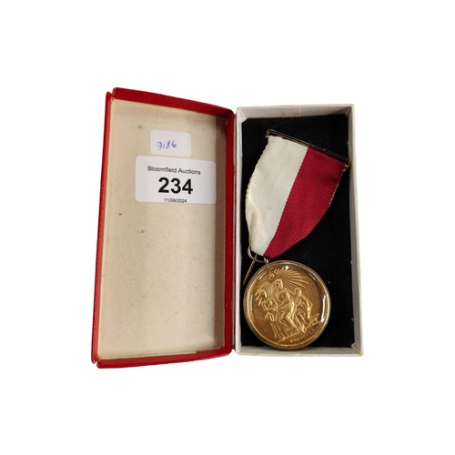 234 - SILVER RIMMED MASONIC JEWEL HONOURABLE TESTIMONIAL OF MASONIC CHARITY AND BENEVOLENCE INSTITUTED BY ... 