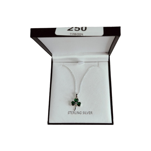 250 - SILVER SHAMROCK PENDANT ON SILVER CHAIN