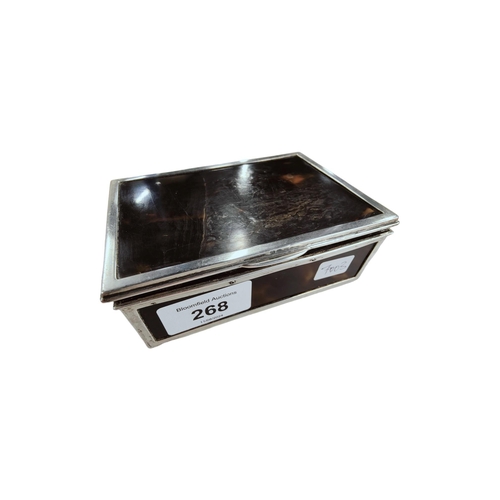 268 - SILVER AND TORTOISESHELL BOX