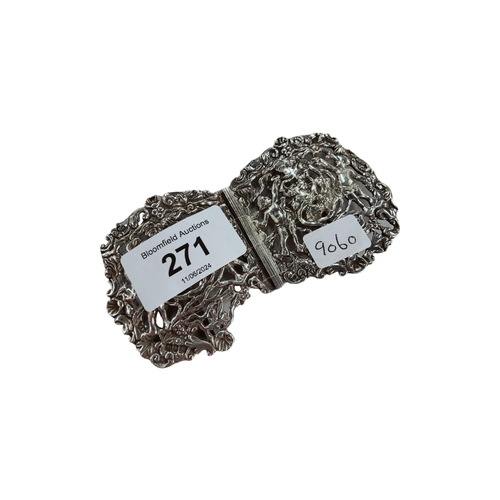 271 - VINTAGE SILVER NURSES BELT BUCKLE