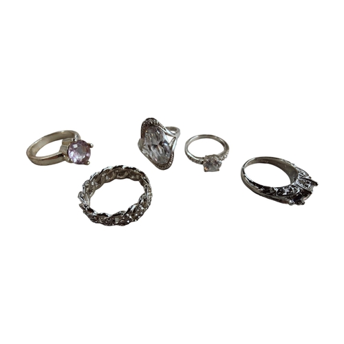 287 - 5 X SILVER DRESS RINGS