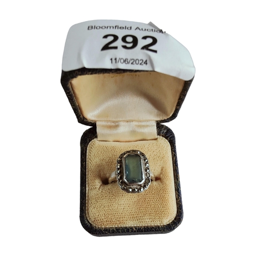 292 - ANTIQUE WHITE METAL DRESS RING (BOXED)