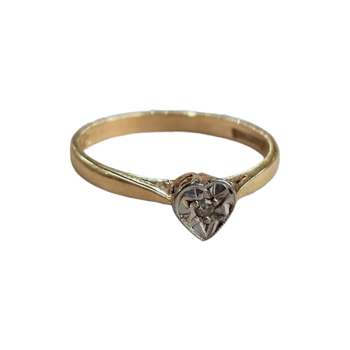 306 - 18 CARAT GOLD AND DIAMOND SINGLE STONE RING