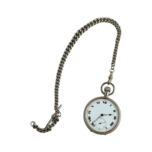 339 - PLATED POCKET WATCH AND CHAIN