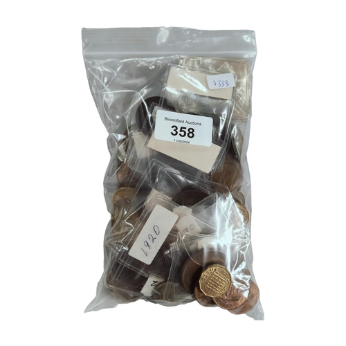 358 - GOOD BAG OF COINS