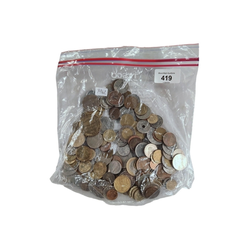 419 - BAG OF COINS