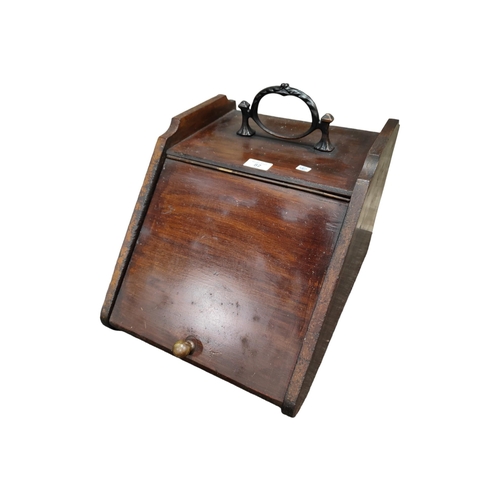 82 - VICTORIAN MAHOGANY COAL SCUTTLE