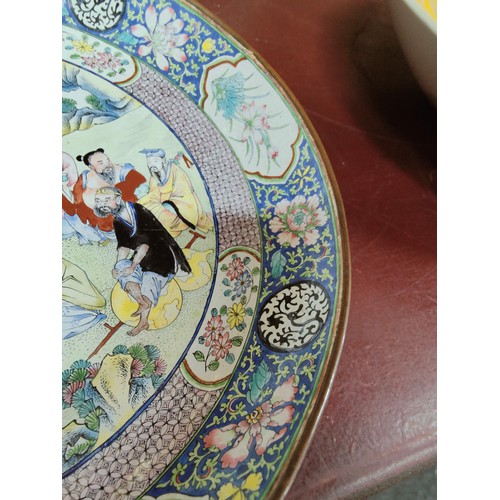 185 - ORIENTAL ENAMEL PLATE