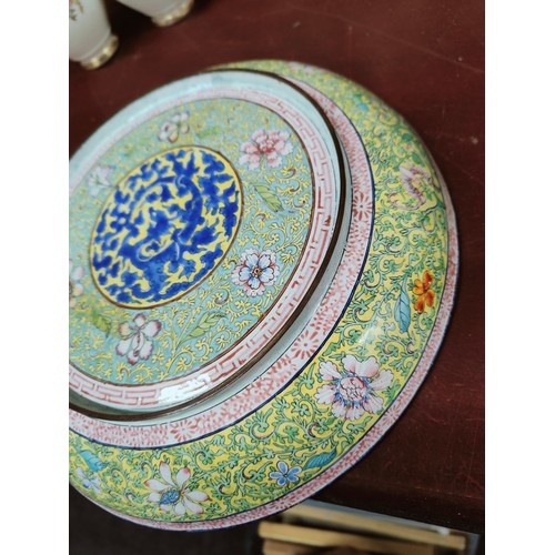 185 - ORIENTAL ENAMEL PLATE