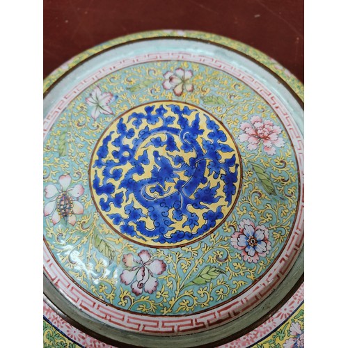 185 - ORIENTAL ENAMEL PLATE