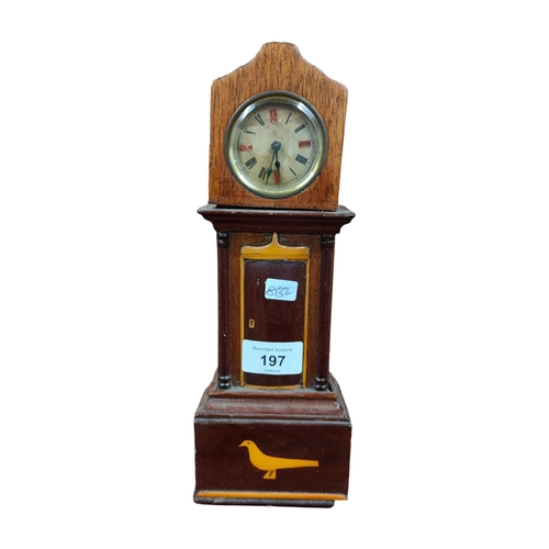 197 - MINIATURE GRANDFATHER CLOCK