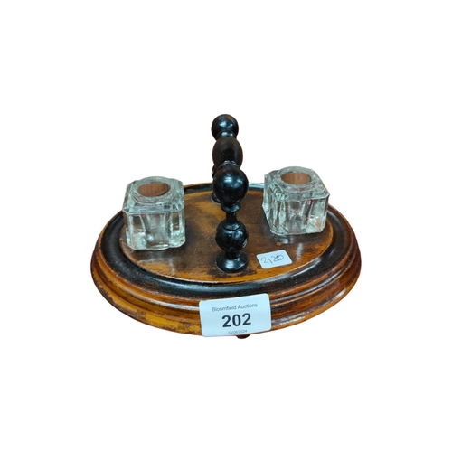 202 - VICTORIAN INKWELL SET