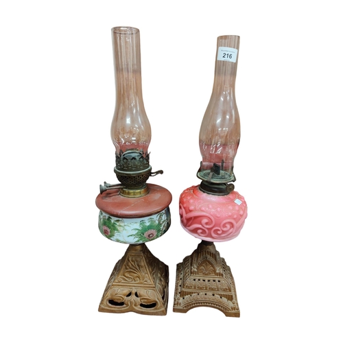 216 - 2 VICTORIAN OIL LAMPS