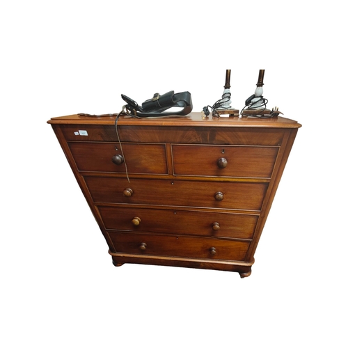 227 - VICTORIAN 2 OVER 3 CHEST OF DRAWERS