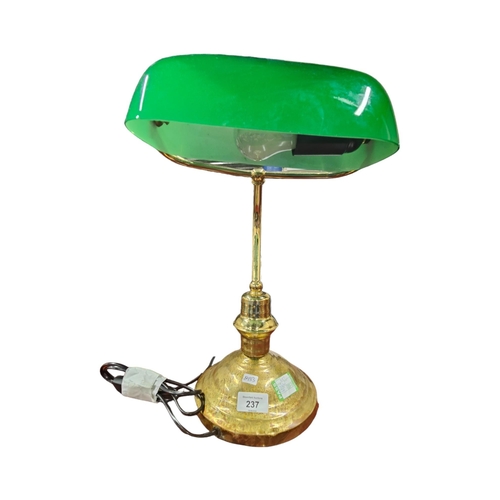 237 - BRASS BANKERS DESK LAMP