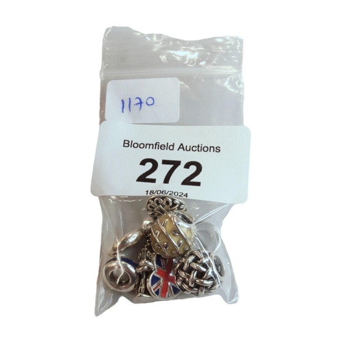 272 - 5 X GENUINE SILVER PANDORA CHARMS - SOME ENAMEL