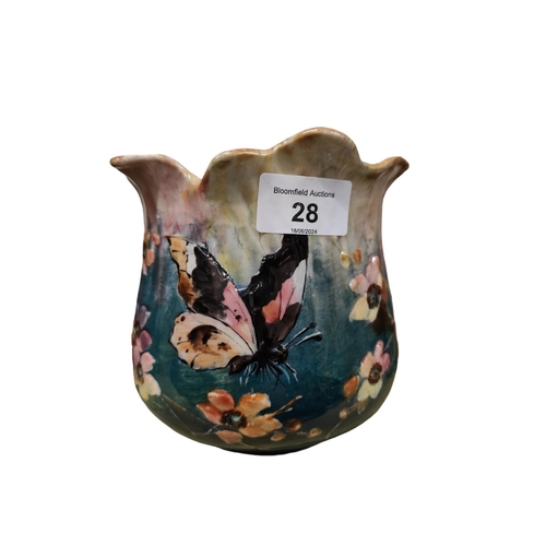 28 - NICELY DECORATED BRETBY FLOWER POT WITH BUTTERFLIES