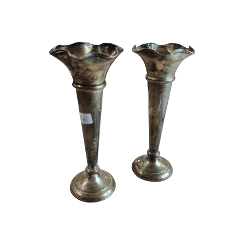 295 - PAIR OF SILVER SPILL VASES