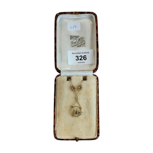 326 - VICTORIAN 9 CARAT SEED PEARL NECKLACE IN ORIGINAL BOX