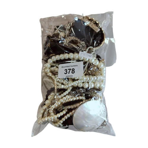 378 - BAG OF COSTUME JEWELLERY