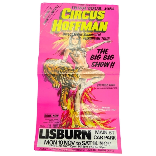 100 - ORIGINAL 1981 CIRCUS HOFFMAN POSTER LISBURN 34cm X 62cm