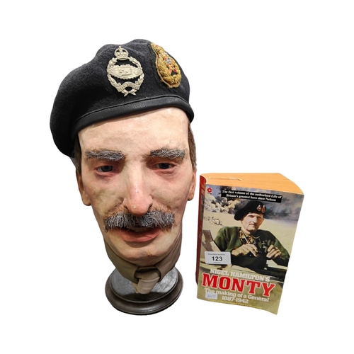 123 - BUST OF FIELD MARSHALL MONTGOMERY & ASSOCIATED BOOK